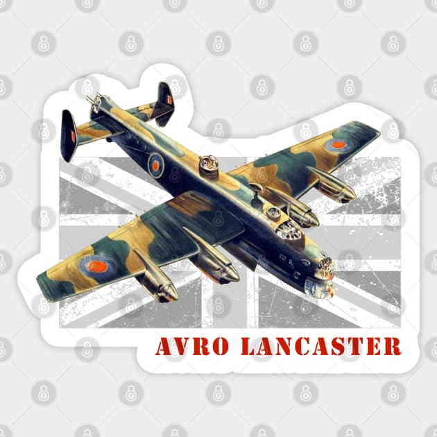 British RAF Avro Lancaster Bomber WW2 Aircraft Sticker by Jose Luiz Filho